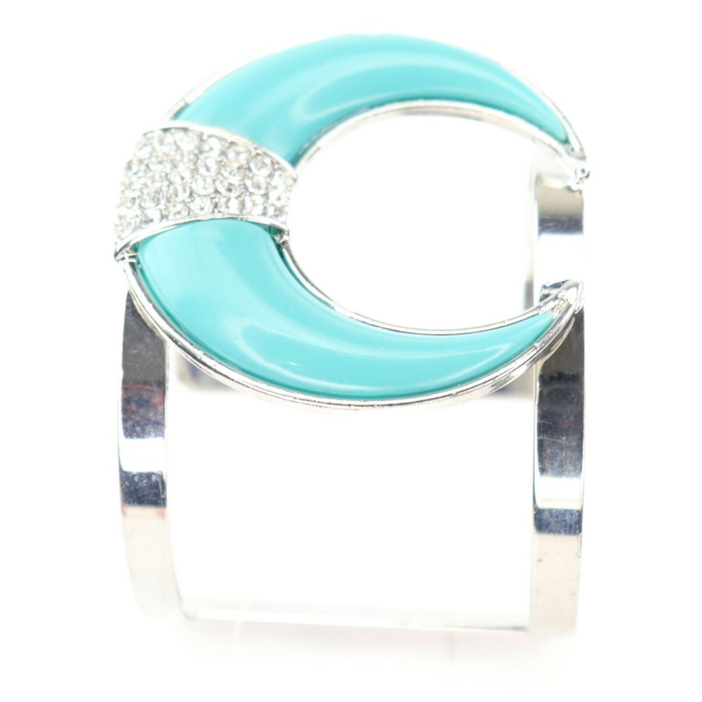 Thalia Sodi Silver-Tone Pave Blue Stone Turquoise
